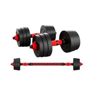 Set de 20kg Mancuernas + Barra Ajustable 2 En 1 - Negro