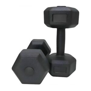 Par Mancuernas Hexagonales Caucho 7.5 Kg Boost Fitness - Negro