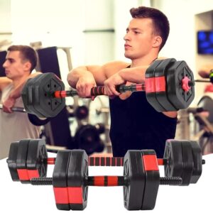 Set Mancuernas Ajustables 15kg 3 En 1 + Barra + Kettlebell - Negro - Imagen 3