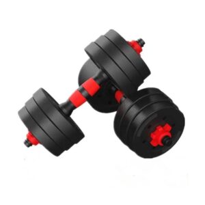 Set De Mancuernas 10kg Barra Armable Ajustable Profesional - Negro