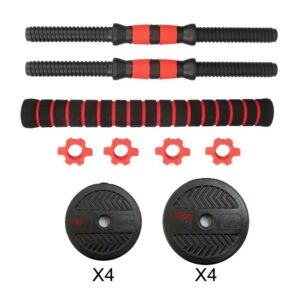 Set De Mancuernas 10kg Barra Armable Ajustable Profesional - Negro - Imagen 3