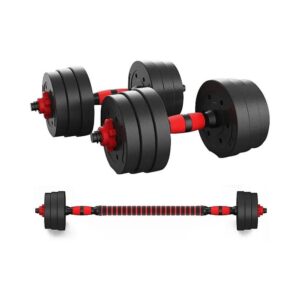 Set De Mancuernas 10kg Barra Armable Ajustable Profesional - Negro - Imagen 4