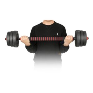 Set Mancuernas Ajustable 20 Kg - Barra Armable Extensión - Negro - Imagen 3