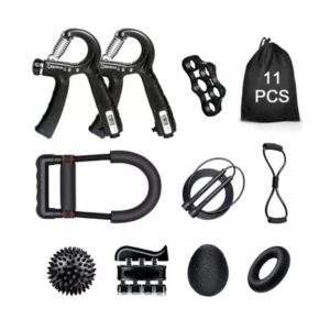 Fortalecedor De Agarre Ejercitador De Dedo Mano Elastica Kit - Negro / Tamaño Único