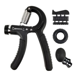 Fortalecedor De Agarre Ejercitador De Dedo Mano Elastica Kit - Negro / Tamaño Único - Imagen 4