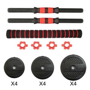 Set Mancuernas Ajustable 20 Kg - Barra Armable Extensión - Negro - Imagen 4